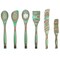 Island Bamboo Pakkawood 6 Piece Cooking and Serving Utensil Set, Spatula, Spoon, Spurtle
